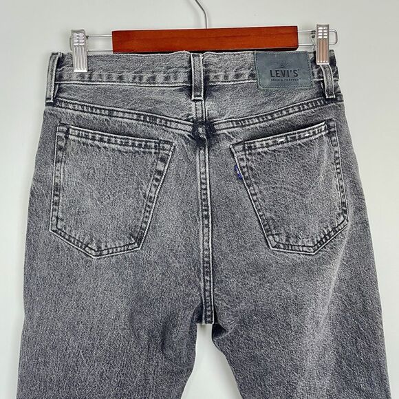 Levi's Made and Crafted Premium Twig High Rise Slim Button Fly Jeans Black Sz 27 - Picture 9 of 13